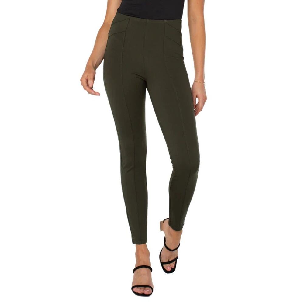 Liverpool Reese High Rise Pull On Leggings Size 12 Olive Green Skinny Pants
